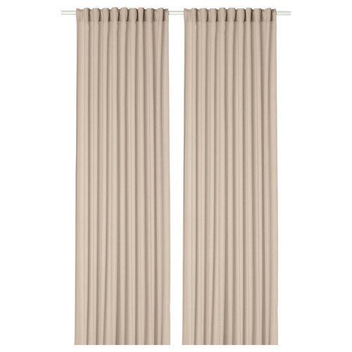 ROSENROBINIA Sheer curtains, 1 pair, beige, 145x300 cm