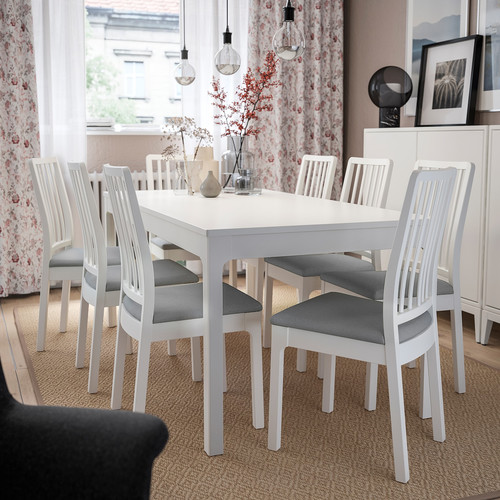 EKEDALEN Chair, white, Orrsta light grey