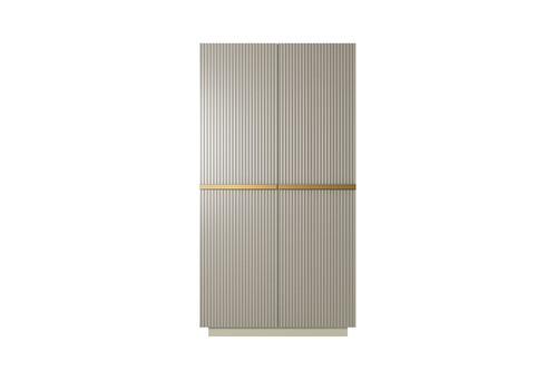 Wardrobe Nicole with Drawer Unit 100 cm, cashmere, gold handles