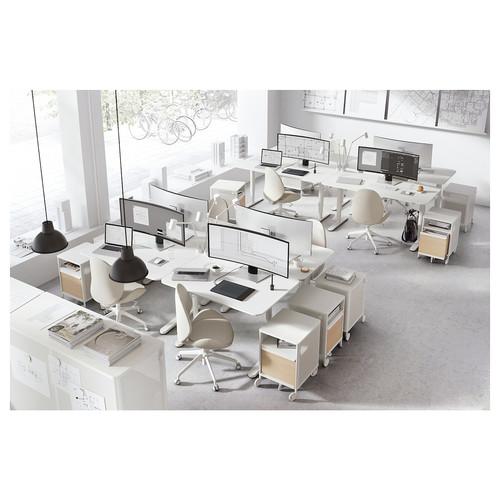 BEKANT Desk sit/stand, white, 160x80 cm