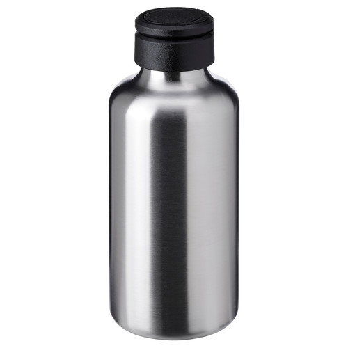 ENKELSPÅRIG Water bottle, stainless steel/black, 0.7 l