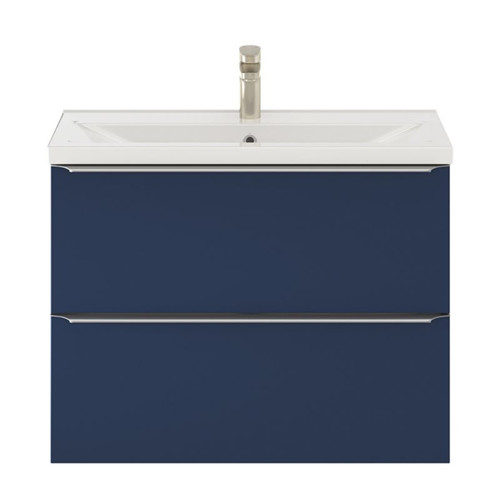 Goodhome Wall-mounted Basin Cabinet Imandra Slim 80cm, matt dark blue