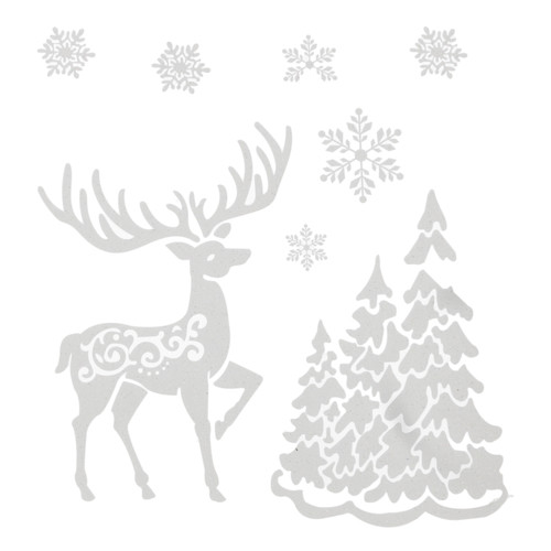 Christmas Window Stickers Glitter Reindeer