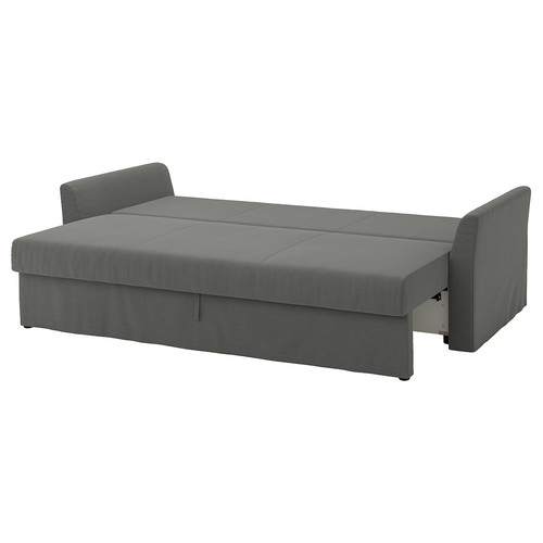 HOLMSUND 3-seat sofa bed, Borgunda dark grey