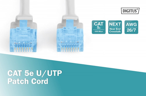 Digitus Patch Cord U/UTP Cat5e PVC 1m, grey