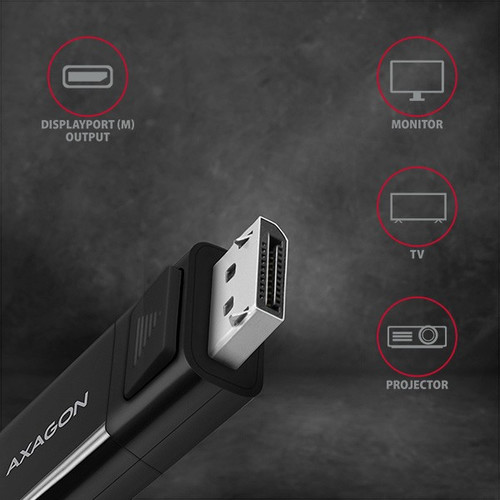 AXAGON Cable USB-C - DisplayPort 1.8m