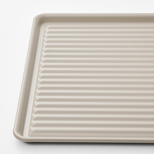 VÄLVÅRDAD Dish drainer, beige, galvanised, 52x35 cm