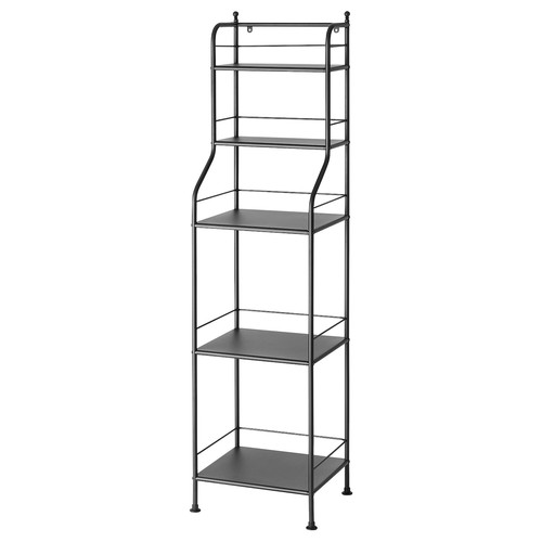 FRÖSJÖN Shelving unit, black, 40x156 cm