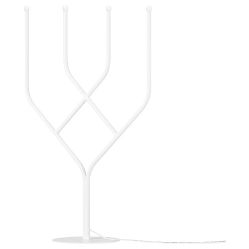 FRÖJDA LED 4-armed candelabra, metal/white, 46 cm