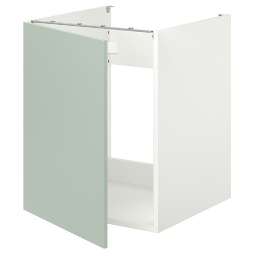 ENHET Bc f sink/door, white/pale grey-green, 60x62x75 cm