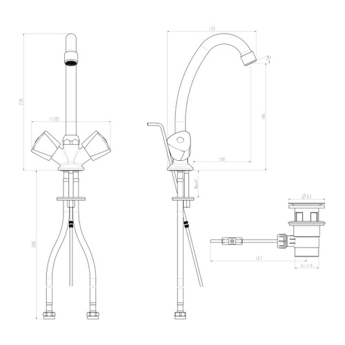 GoodHome Bathroom Sink Tap Grenvik, chrome