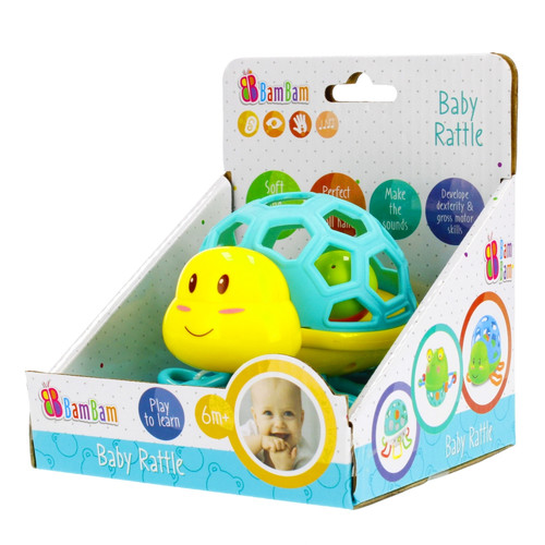 Bam Bam Baby Rattle 1pc, assorted colours, 6m+