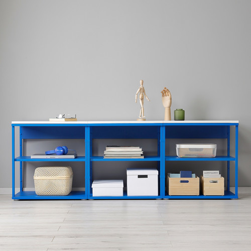 PLATSA Open shelving unit, blue, 180x42x63 cm