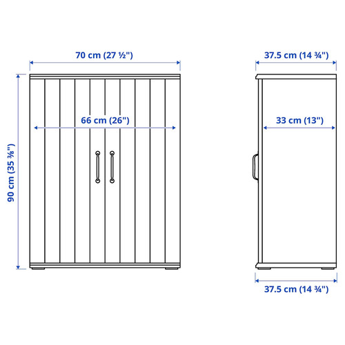 SKRUVBY TV storage combination, black-blue, 226x38x90 cm