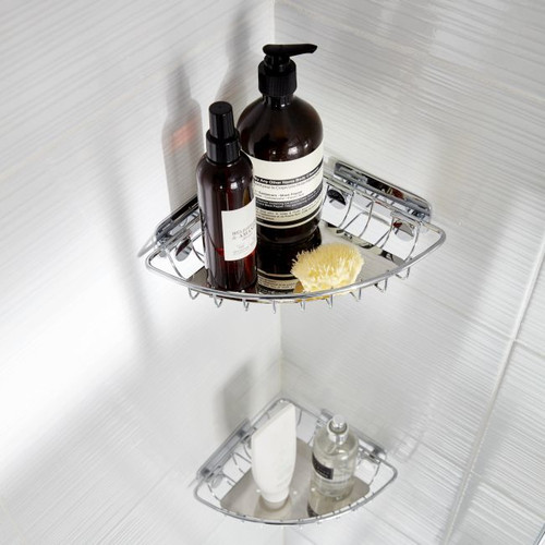 GoodHome Shower Corner Shelf Koros, chrome