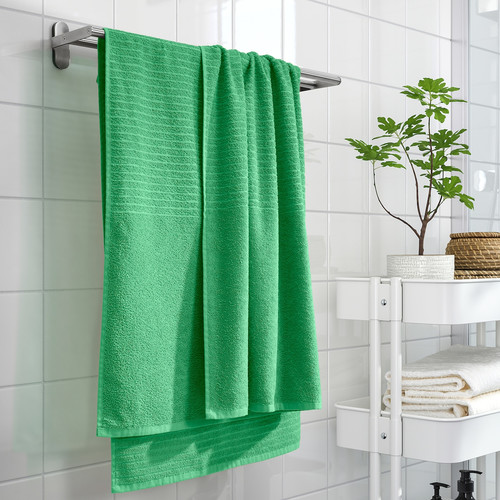 VÅGSJÖN Bath sheet, bright green, 100x150 cm