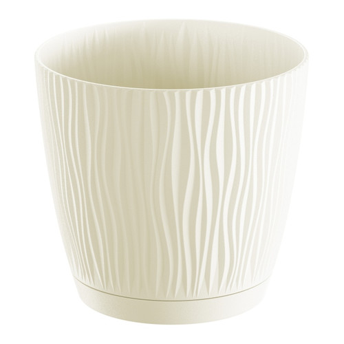 Plant Pot with Saucer Sandy 16.8 cm, light beige