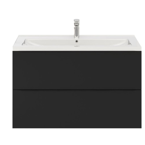 Goodhome Wall-mounted Basin Cabinet Imandra 100cm, matt black