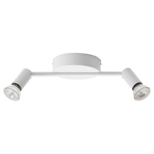 KRUSNATE Ceiling spotlight with 2 spots, white