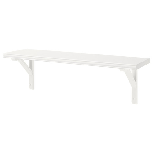 BERGSHULT / SANDSHULT Wall shelf, white, white stained aspen, 80x20 cm