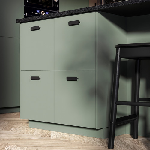 NICKEBO Front for dishwasher, matt grey-green, 45x80 cm