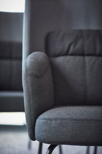 BINGSTA High-back armchair, Vissle dark grey, Kabusa dark grey