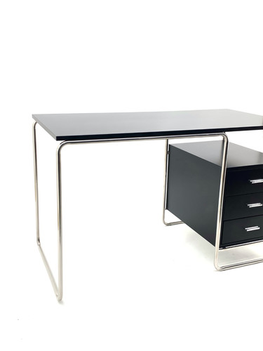 Desk with Drawers Thon, black
