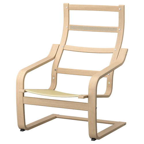 POÄNG Armchair frame, white stained oak veneer