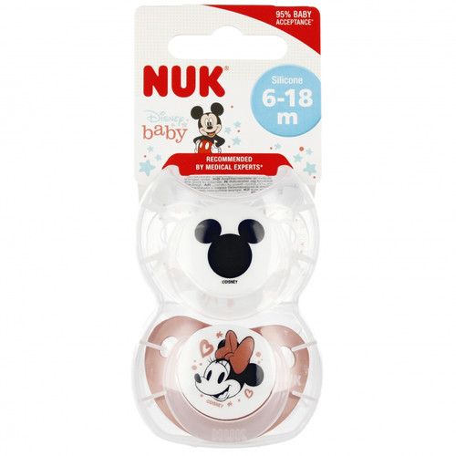 NUK Silicone Soother Pacifier Disney Minnie Mouse 6-18m, pink