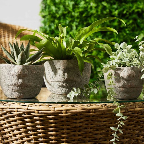 Plant Pot Head 14 cm, grey