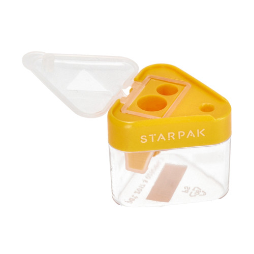 Starpak Double Plastic Sharpener Triangle, orange