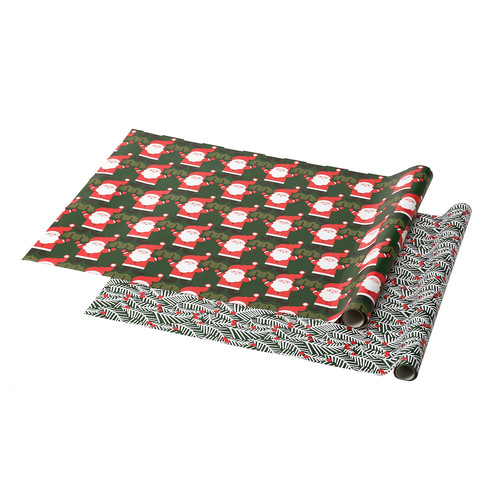 VINTERFINT Gift wrap roll, mixed patterns green, 3x0.7 m/2.10 m²