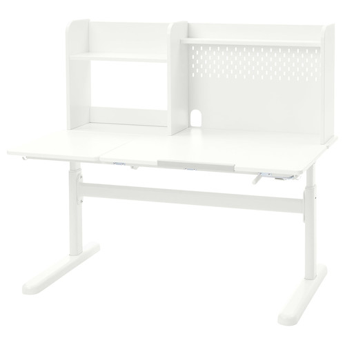 BERGLÄRKA Desk, white/tiltable, 120x70 cm