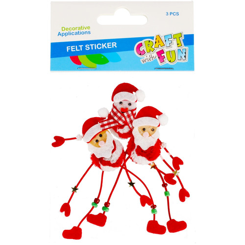 Christmas Decorative Felt Stickers Santa 3pcs