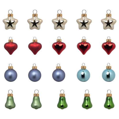 VINTERFINT Decoration, bauble, mixed shapes/glass mixed colours