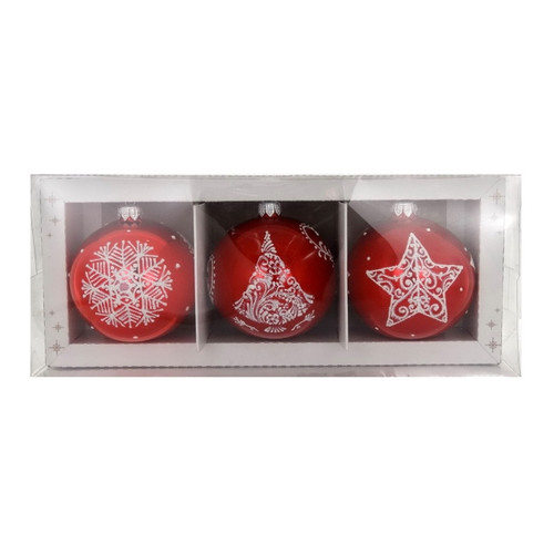 Christmas Baubles 8cm 3pcs