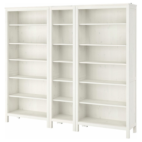 HEMNES Bookcase, white stain, 229x197 cm