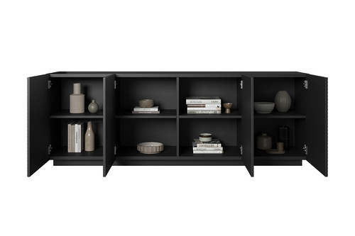 Four-door Cabinet Asha 200cm, matt black