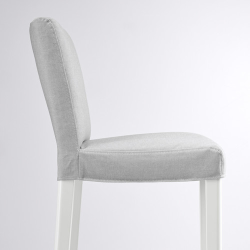 BERGMUND Bar stool with backrest, white/Orrsta light grey, 75 cm