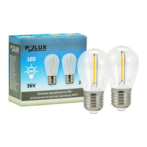 LED Bulb Polux Party E27 2 x 80 lm 36 V 2pcs, indoor/outdoor