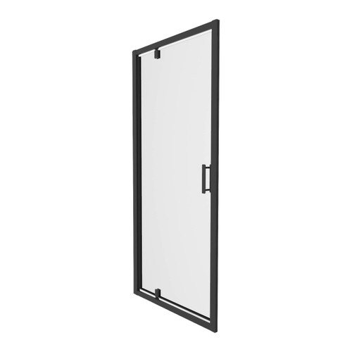 GoodHome Pivot Shower Door Beloya 90 cm, black/transparent