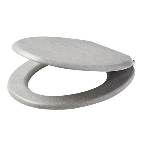 GoodHome Soft-close Toilet Seat Pilica MDF, concrete-effect