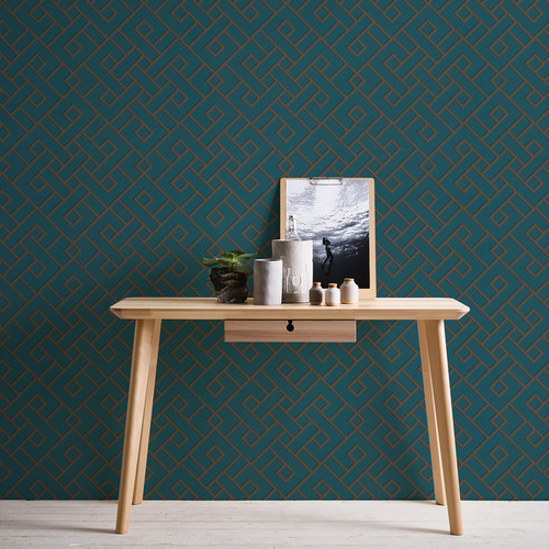 GoodHome Vinyl Wallpaper on Fleece Nimie, green