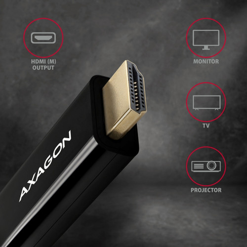 AXAGON Cable DisplayPort to HDMI 4K/30Hz, RVD-HI14C2 1.8m