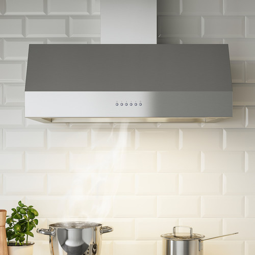 UPPFRISKANDE Wall mounted extractor hood, stainless steel colour, 80 cm