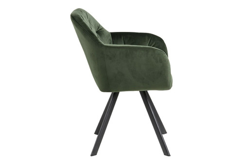 Upholstered Chair Lola, auto return, velvet, forest green