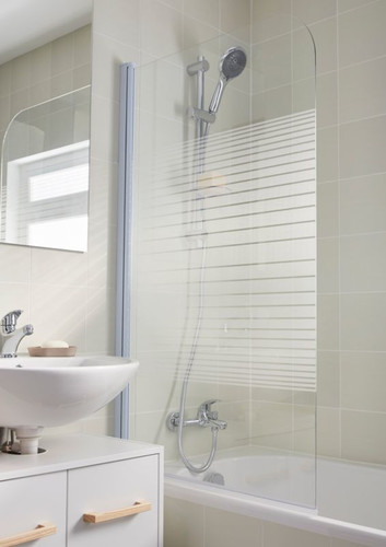 Bath Screen 1-Panel Arkell 130 x 75 cm, stripes