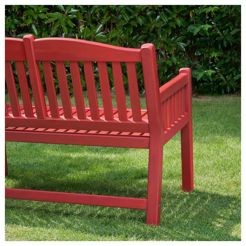 PÄRONHOLMEN Bench with backrest, outdoor, red