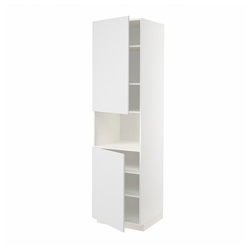 METOD High cab f micro w 2 doors/shelves, white/Stensund white, 60x60x220 cm