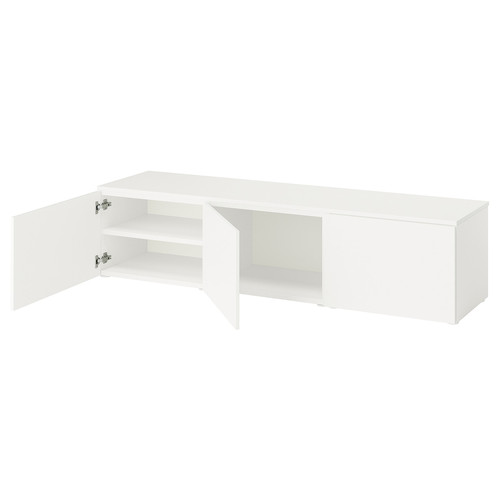 PLATSA Storage combination with doors, white Fonnes/white, 180x42x43 cm